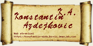 Konstantin Azdejković vizit kartica